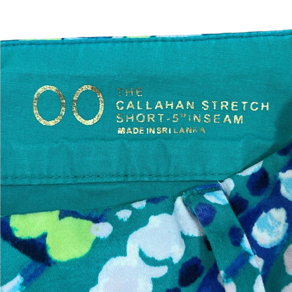 Lilly Pulitzer Callahan Shorts Size 00 Blue Green Print Stretch Resort - Picture 5 of 12